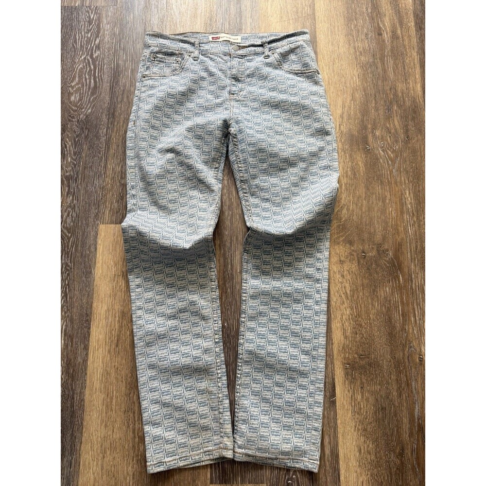 Rare Levi's 512 Slim Taper All Over Logo Size 20 Regular (30x30)  Jeans 90s